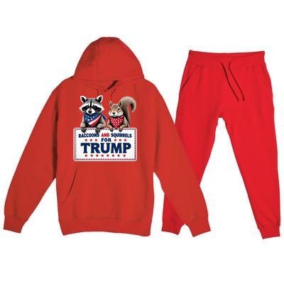 Raccoons And Squirrels For Trump Premium Hooded Sweatsuit Set