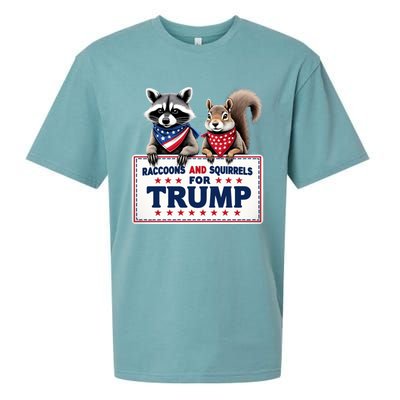 Raccoons And Squirrels For Trump Sueded Cloud Jersey T-Shirt