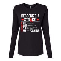 Recognize A Stroke Awareness Brain Attack I Wear Red Womens Cotton Relaxed Long Sleeve T-Shirt