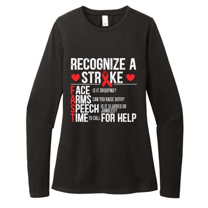 Recognize A Stroke Awareness Brain Attack I Wear Red Womens CVC Long Sleeve Shirt