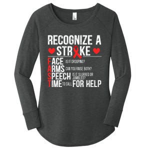 Recognize A Stroke Awareness Brain Attack I Wear Red Women's Perfect Tri Tunic Long Sleeve Shirt