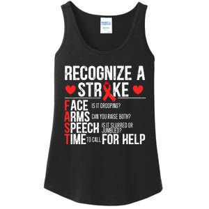 Recognize A Stroke Awareness Brain Attack I Wear Red Ladies Essential Tank