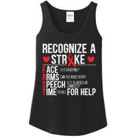 Recognize A Stroke Awareness Brain Attack I Wear Red Ladies Essential Tank