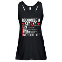 Recognize A Stroke Awareness Brain Attack I Wear Red Ladies Essential Flowy Tank