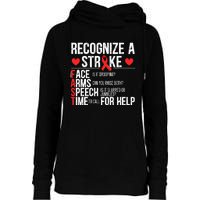 Recognize A Stroke Awareness Brain Attack I Wear Red Womens Funnel Neck Pullover Hood