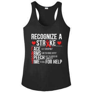 Recognize A Stroke Awareness Brain Attack I Wear Red Ladies PosiCharge Competitor Racerback Tank