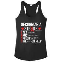 Recognize A Stroke Awareness Brain Attack I Wear Red Ladies PosiCharge Competitor Racerback Tank