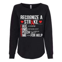 Recognize A Stroke Awareness Brain Attack I Wear Red Womens California Wash Sweatshirt