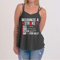 Recognize A Stroke Awareness Brain Attack I Wear Red Women's Strappy Tank