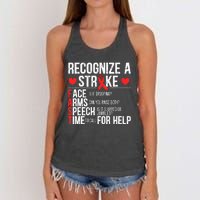 Recognize A Stroke Awareness Brain Attack I Wear Red Women's Knotted Racerback Tank