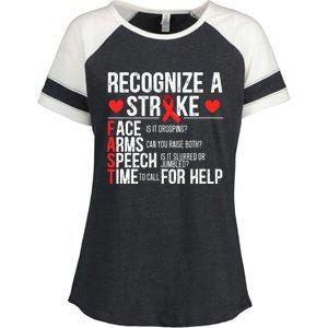 Recognize A Stroke Awareness Brain Attack I Wear Red Enza Ladies Jersey Colorblock Tee