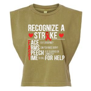 Recognize A Stroke Awareness Brain Attack I Wear Red Garment-Dyed Women's Muscle Tee