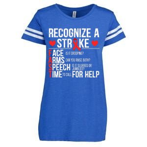 Recognize A Stroke Awareness Brain Attack I Wear Red Enza Ladies Jersey Football T-Shirt