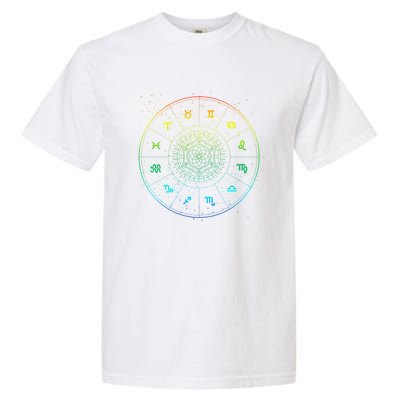 Rainbow Astrology Star Sign Zodiac Horoscope Gift Garment-Dyed Heavyweight T-Shirt