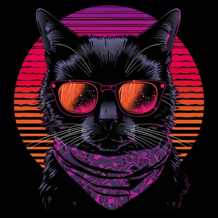 Retro Aesthetic Sunset Feline for Cat Lovers Cooling Performance Crew T-Shirt
