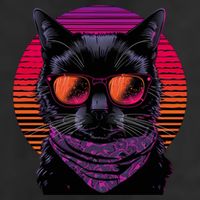 Retro Aesthetic Sunset Feline for Cat Lovers Adult Drive Performance Visor
