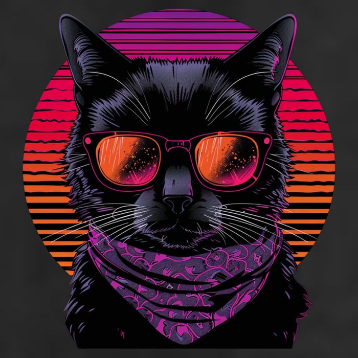 Retro Aesthetic Sunset Feline for Cat Lovers Adult Drive Performance Visor