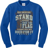 Real Americans Stand For The Flag To Honor The Fallen Gift Kids Sweatshirt