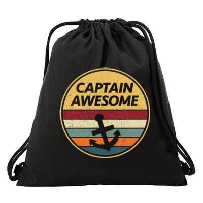 Retro Anchor Sailboat Vintage Sailing Captain Awesome Drawstring Bag