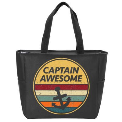 Retro Anchor Sailboat Vintage Sailing Captain Awesome Zip Tote Bag