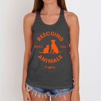 Rescuing Animals Since 1866 Women's Knotted Racerback Tank