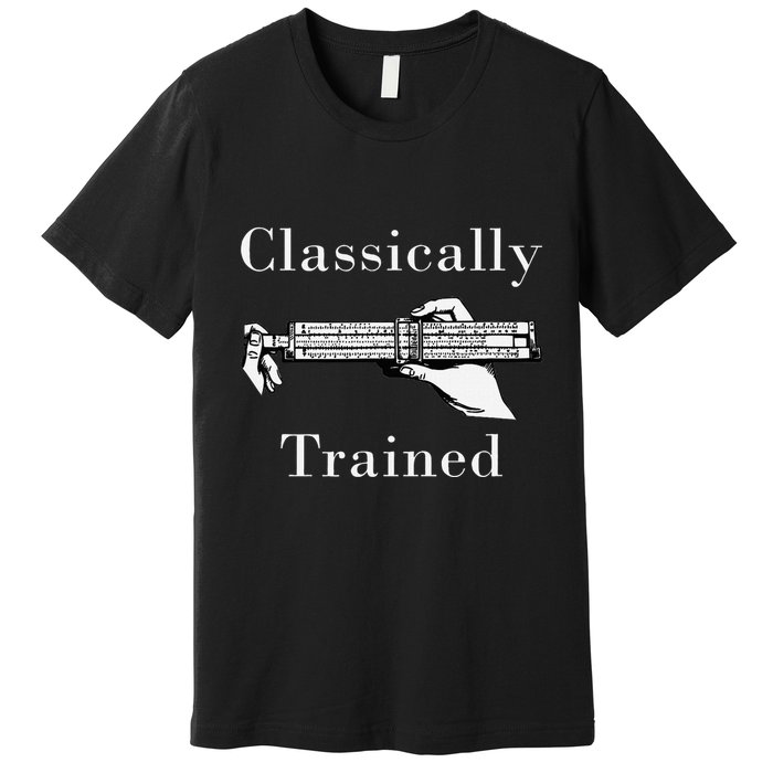 Retro Analog Slide Rule Vintage Classically Trained Student Premium T-Shirt