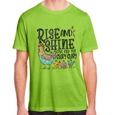 Rise And Shine Give God The Glory Funny Chicken Christian Adult ChromaSoft Performance T-Shirt