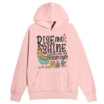 Rise And Shine Give God The Glory Funny Chicken Christian Urban Pullover Hoodie