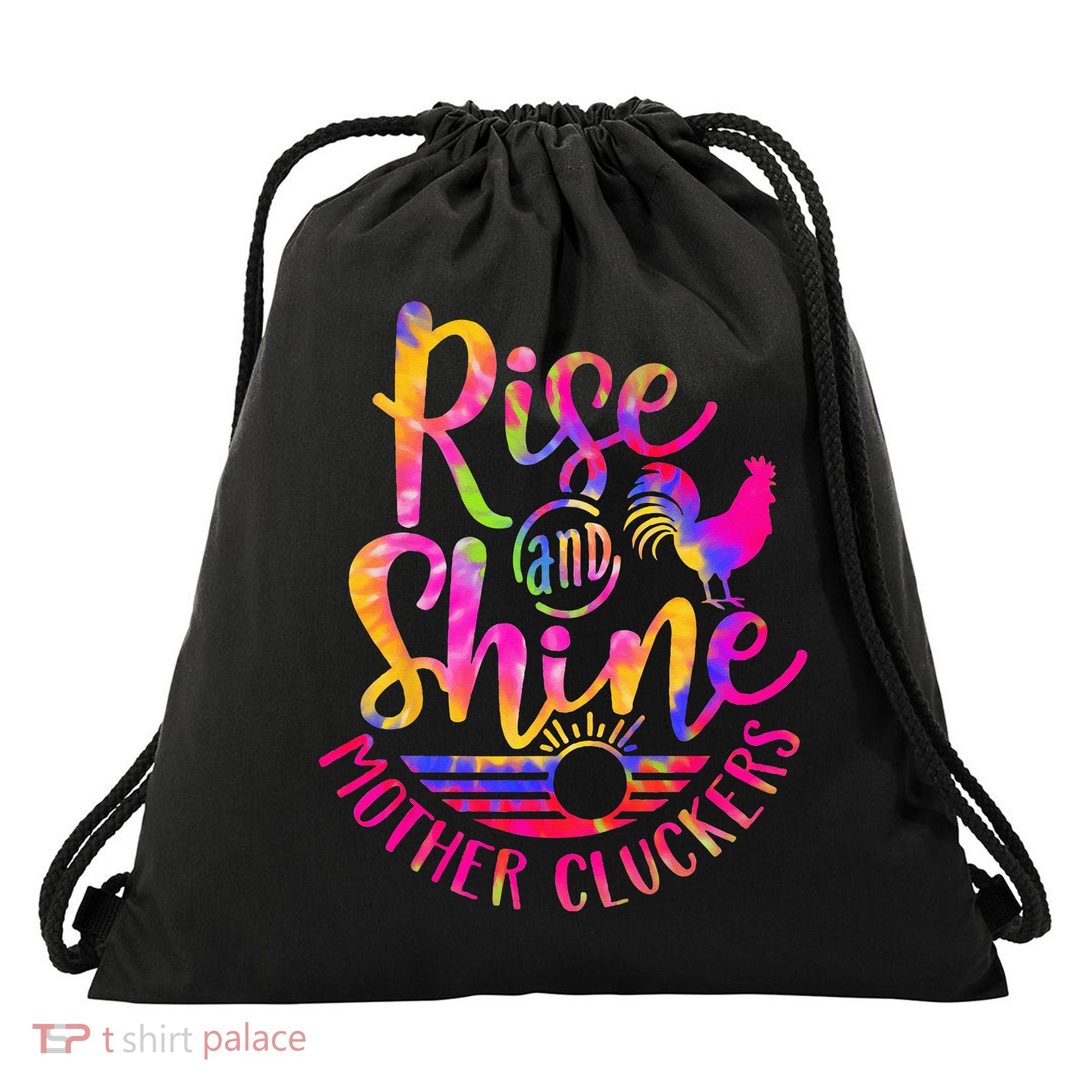 Rise and Shine Mother Cluckers Chicken World Farm Animals Drawstring Bag