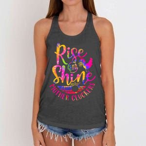 Rise and Shine Mother Cluckers Chicken World Farm Animals Women's Knotted Racerback Tank