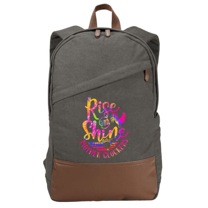 Rise and Shine Mother Cluckers Chicken World Farm Animals Cotton Canvas Backpack