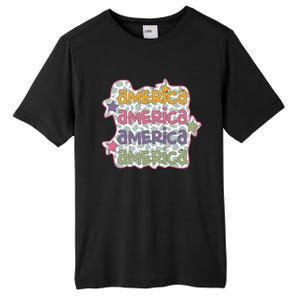 Retro America Star Gift Tall Fusion ChromaSoft Performance T-Shirt