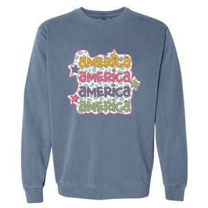 Retro America Star Gift Garment-Dyed Sweatshirt