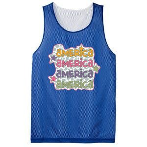 Retro America Star Gift Mesh Reversible Basketball Jersey Tank