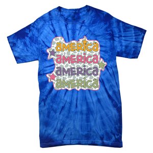 Retro America Star Gift Tie-Dye T-Shirt