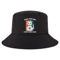 Rise And Sip Find Your Grip Funny Caffeine Coffee Cool Comfort Performance Bucket Hat