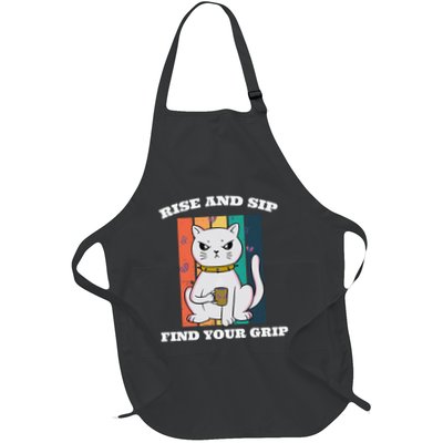 Rise And Sip Find Your Grip Funny Caffeine Coffee Apron