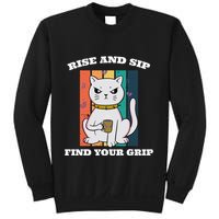 Rise And Sip Find Your Grip Funny Caffeine Coffee Sweatshirt