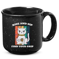 Rise And Sip Find Your Grip Funny Caffeine Coffee 15oz Campfire Ceramic Mug