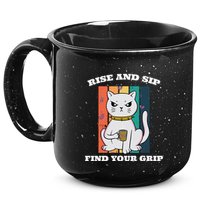 Rise And Sip Find Your Grip Funny Caffeine Coffee 15oz Campfire Ceramic Mug