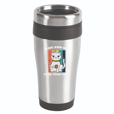 Rise And Sip Find Your Grip Funny Caffeine Coffee 16oz Travel Tumbler