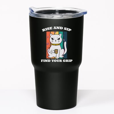 Rise And Sip Find Your Grip Funny Caffeine Coffee Tumbler