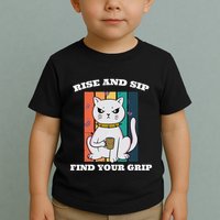 Rise And Sip Find Your Grip Funny Caffeine Coffee Toddler T-Shirt