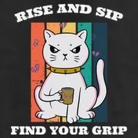 Rise And Sip Find Your Grip Funny Caffeine Coffee Microfiber Hand Towel