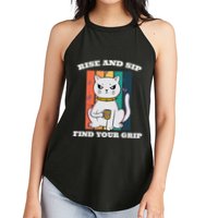 Rise And Sip Find Your Grip Funny Caffeine Coffee Women's Perfect Tri Rocker Tank