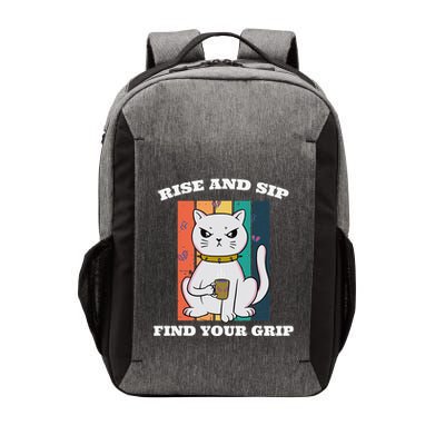 Rise And Sip Find Your Grip Funny Caffeine Coffee Vector Backpack