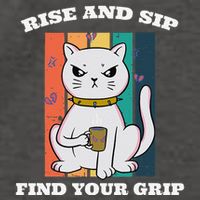 Rise And Sip Find Your Grip Funny Caffeine Coffee Vector Backpack