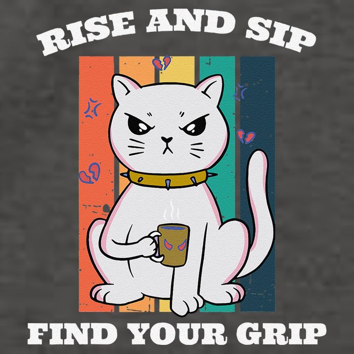 Rise And Sip Find Your Grip Funny Caffeine Coffee Vector Backpack