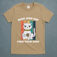 Rise And Sip Find Your Grip Funny Caffeine Coffee T-Shirt