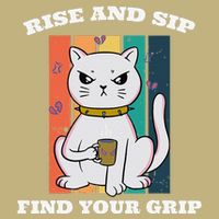 Rise And Sip Find Your Grip Funny Caffeine Coffee Cooling Performance Long Sleeve Crew